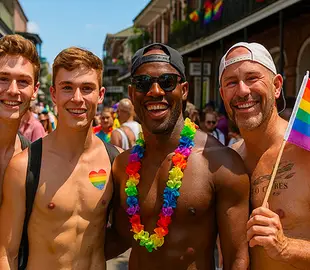 orgulho gay de Nova Orleães 2026: imagem do desfile