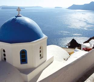 Santorini, above the volcano